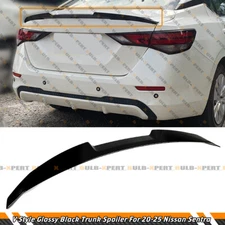 FOR 2020-2025 NISSAN SENTRA V STYLE GLOSS BLACK HIGH KICK DUCKBILL TRUNK SPOILER