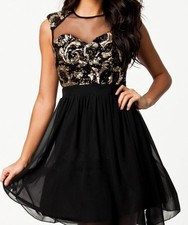 Fashion Trends Round-Neck Sequin Net Sleeveless Dresses on Sale