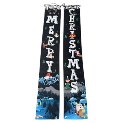 Christmas Decoration Seasonal Porch Sign Door Banner-1 Pair (Indoor/Outdoor)