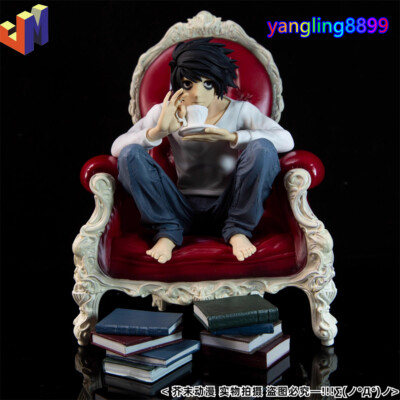 Death Note L·Lawliet PVC Figure Drink Coffee Anime Model Toy 24cm