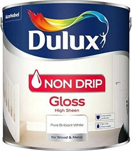 Dulux Non Drip Gloss Pure Brilliant White Paint 2.5L - Picture 1 of 1