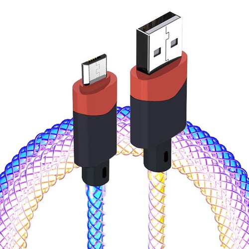 For iOS/Type-C/Android 6A Fast Charging Data Cable RGB Dazzling Flowing Light - Zdjęcie 7 z 21