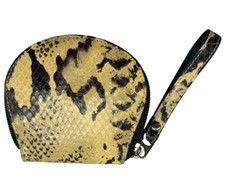 Beige  Brown Python Coin Pouch