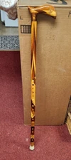 Artisan Handmade Walking Cane Jim Jack Hickam ~Lucky Penny 54 Woods Bristol TN