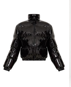 vinyl cropped puffer jacket