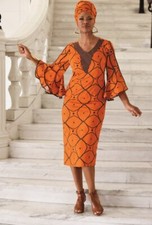 Size 8 Ashro Orange Ethnic African American Pride Afrocentric Delecia Dress