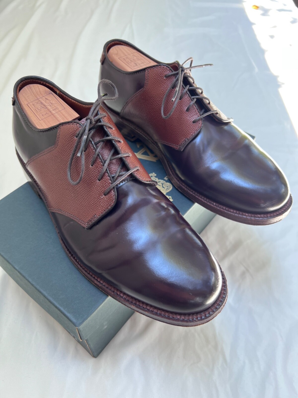 Alden D6313 Color 8 Shell Cordovan and Brown Alpine Grain Saddle Shoe