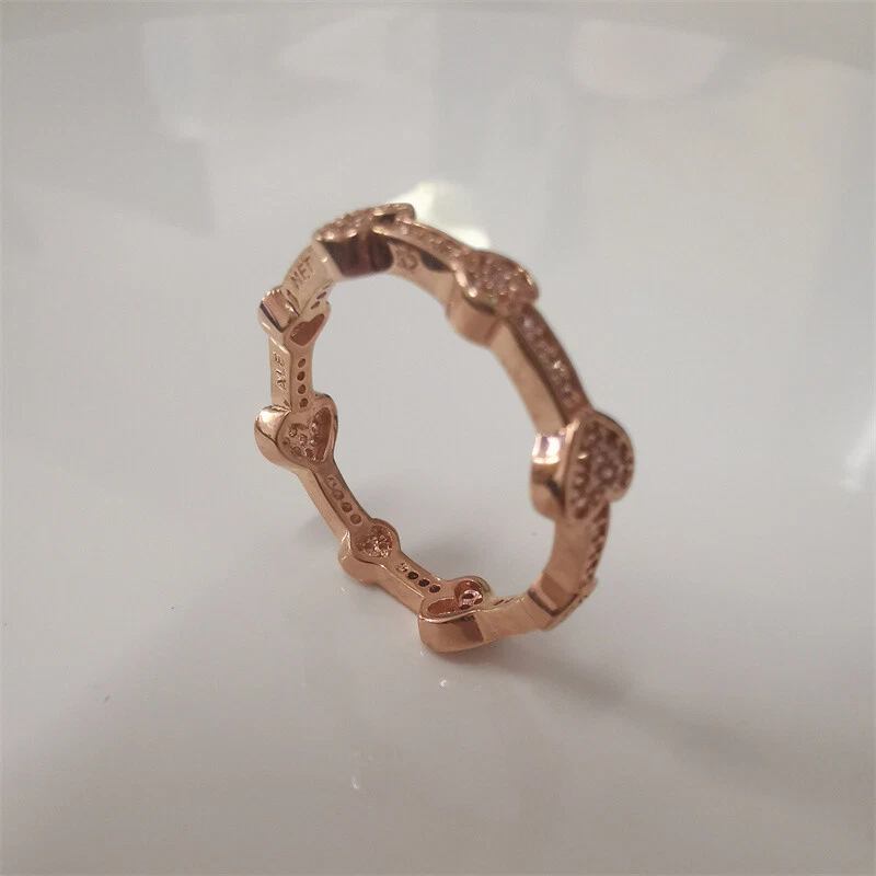 Pandora alluring hearts ring rose deals gold