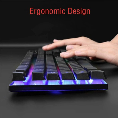 Rainbow LED Gaming Keyboard And Mouse Set USB Wire For PC Laptop PS4 Xbox One UK - Afbeelding 6 van 9