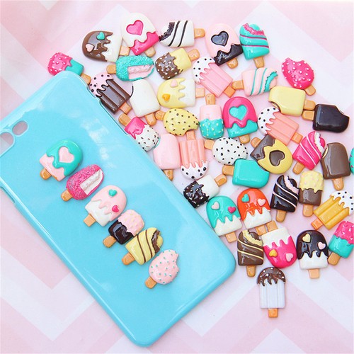 20x Mini Ice cream Resin Flatback Slime Charms for Ornament Scrapbook DIY Crafts - 第 1/9 張圖片