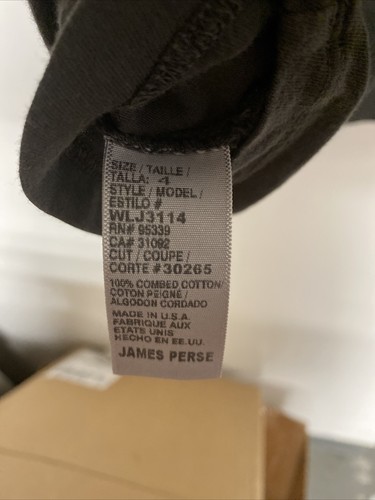 James Perse Women VINTAGE BLACK  Relaxed Fit S/S GRAY WASH  Cotton T-Shirt   - Picture 9 of 9