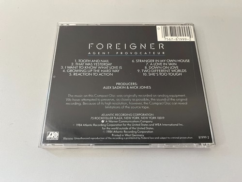 Foreigner – Agent Provocateur - first press Target CD © 1984 (I Want To Know Wha - Bild 3 von 3