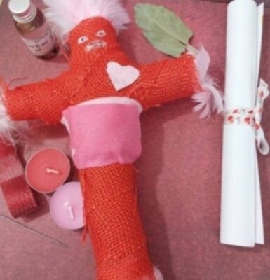 Voodoo Hoodoo Love Me Puppe, 3 Puppen Sarg Fluch, Fruchtbarkeitssack