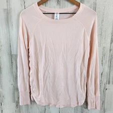 Active Life Light PInk Long Sleeve Top Size Small Stretch Pullover Knit Shirt