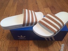 adidas white cork slides