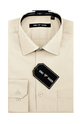 Verno Men's Classic Fashion Fit Long Sleeve Dress Shirt | eBay