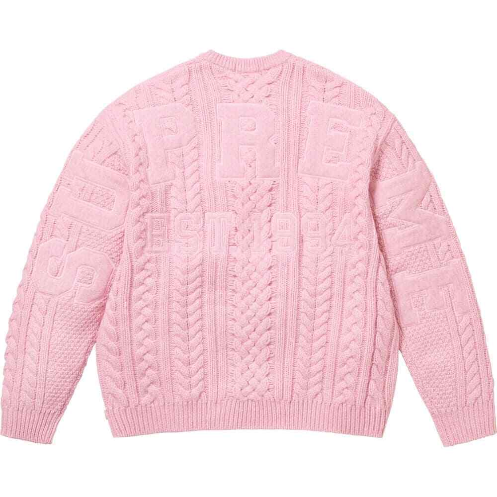 Supreme Applique Cable Knit Sweater 4colors FW23 Size S-XXL Supreme Applique Cable Knit Sweater 4colors FW23 Size S-XXL