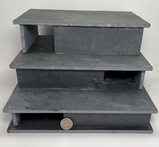 3 Tier Open Back Slate Hide 11x11x8" Fish / Snake / Reptile / Turtle Aquarium