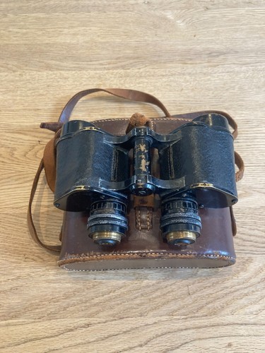 WW1 PERIOD FRENCH BINOCULARS WITH CASE