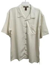 Harriton Men's Shirt Short Sleeve Ivory Size XL