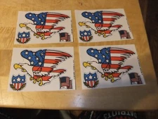 VTG LOT OF 4 1984 Mark 1 Scratch & Sniff Patches Large Patriotic Eagle 6X4"