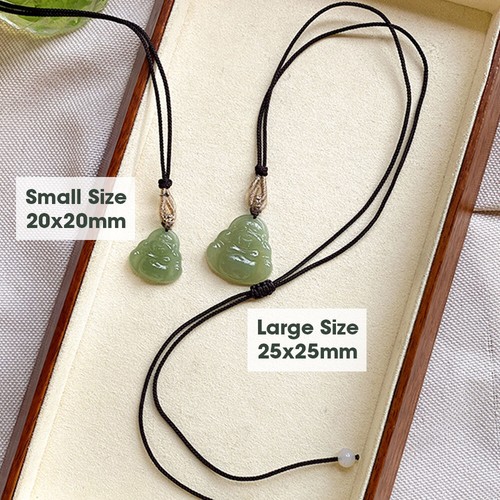 Certified Hetian Jade Small Size Maitreya Buddha Pendant Charm Jewelry Necklace - Picture 11 of 12