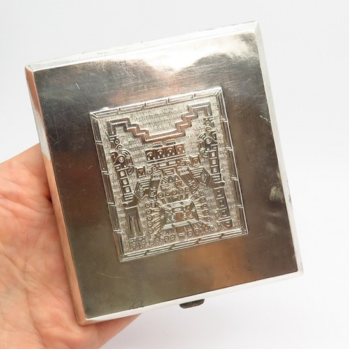 900 Silver Vintage Tribal Design Cigarette Case - 第 1/7 張圖片