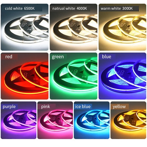 High Density COB LED Dimmable Strip Light 8mm DC 12V 24V Flexible Strips Lights - Picture 4 of 30