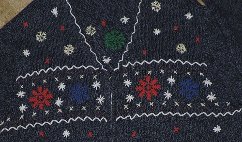 Heavy Vintage Erika Woman Christmas Warm,Heavy Cardigan Sweater-Zipper Front- 3X - Picture 6 of 6