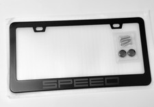 Black On Black Speed Racing License Plate Frametag Black Metal Material