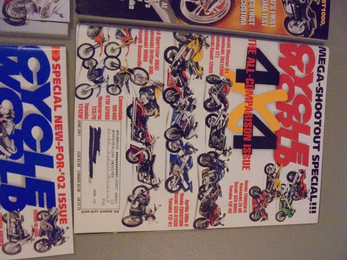 テレビ COMPLETE YEAR OF 2001 CYCLE WORLD MAGAZINE,SUZUKI,HARLEY