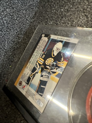 Blaine Lacher Autographed Puck With Card NHL Boston Bruins - Picture 11 of 12