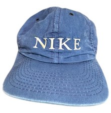 Vintage Nike Spellout Hat Denim USA Made