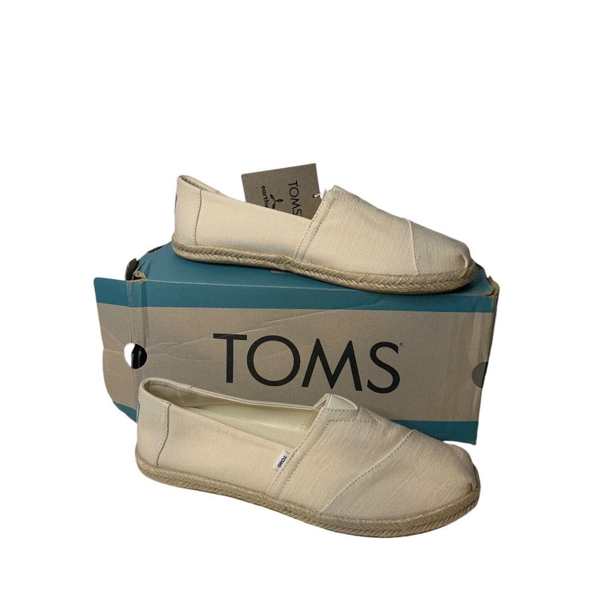 Size 10 TOMS Womens New Shoes Alpargata Rope Natural Recycled Slubby Cotton