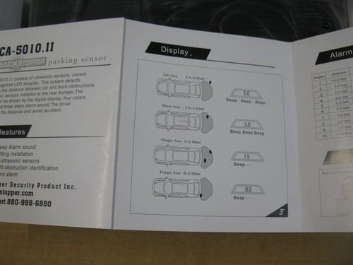 4 Parking Sensors LCD Car Auto Backup Reverse Rear Radar System Alert Alarm Kit - Picture 3 of 4