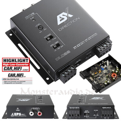 ESX DLC22 2-Kanal High-Low-Level Converter Adapter bis 400 Watt für Audi BMW VW