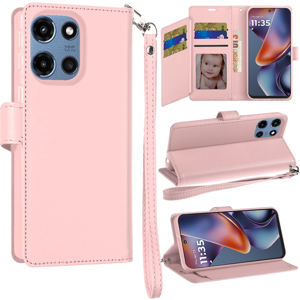 Tempered Glass / Wallet ID Cover Phone Case For Motorola Moto G 5G
