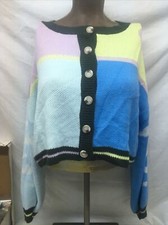 Women s Cropped Cardigan - Colorful Pink Blue Size XL