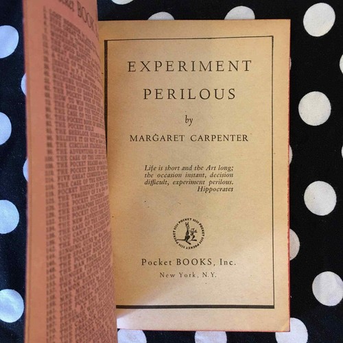 Experiment Perilous by Margaret Carpenter 1944 pulp fiction paperback edition - Picture 4 of 6