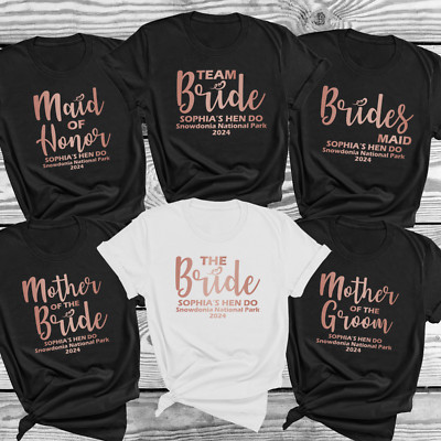 Personalisierte Junggesellinnenabschied T-Shirts | Die Braut | Team Braut | Hen Do Tops Junggesellenabschied