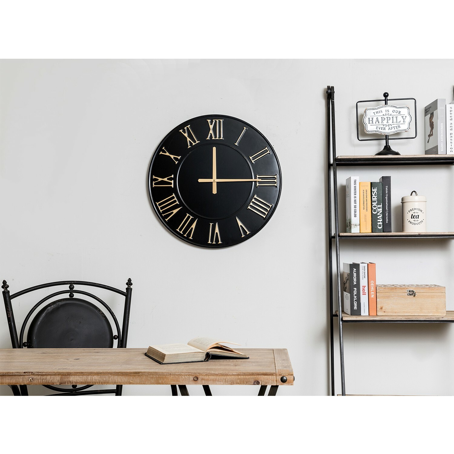 Modern Home Wall Clocks 24" Large Decorative Wall Clock&nbsp;Round&nbsp; Metal Clock&nbsp;