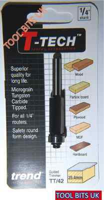Trend T-Tech 1/4'' Oberfräse TT/42 geführter Trimmer tt42 T Tech TTech