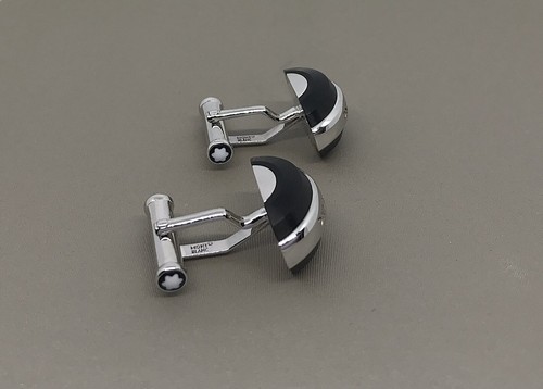 MONTBLANC Gemelli in argento 925 e titanio nera Art. 102696 NUOVO!-30% - Foto 4 di 9