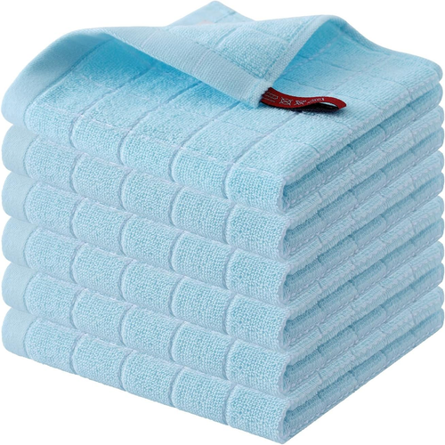 100% Cotton Terry Kitchen Dish Cloths, Ultra Soft and Absorbent Dish Towels for