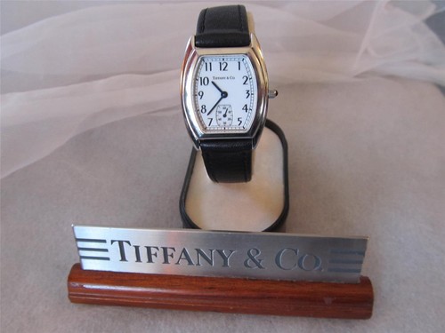 Tiffany & Co. Swiss Made Black Leather Band Watch Unisex - Bild 5 von 10