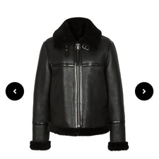 Reiss Margot Shearling Aviator Jacket Reversible Bnwt Small Rrp 895