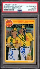 1985 FLEER #633  Steve Garvey Goose Gossage DUEL SIGNED CARD PSA / DNA AUTHENTIC
