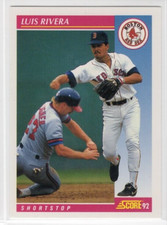 Luis Rivera 1992 Score Baseball Base Common #159 Boston Red Sox