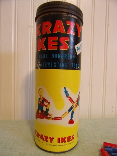 Krazy Ikes Whitman Building Toy Set Vintage 1957 Original Container Booklet etc. - Picture 4 of 6