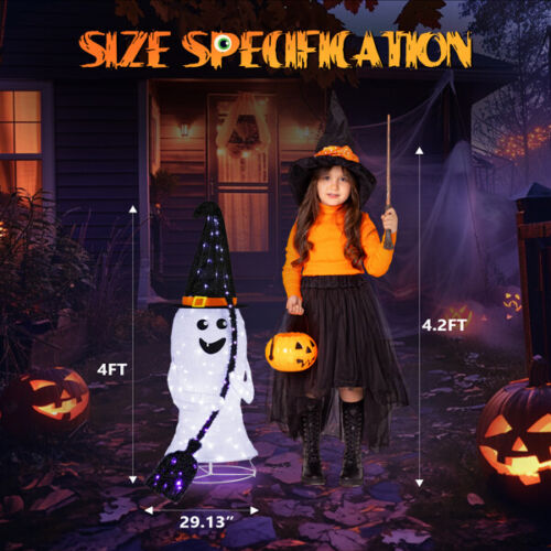 4ft Ghost 100LED Lighted Outdoor Halloween Decorations - Picture 6 of 9